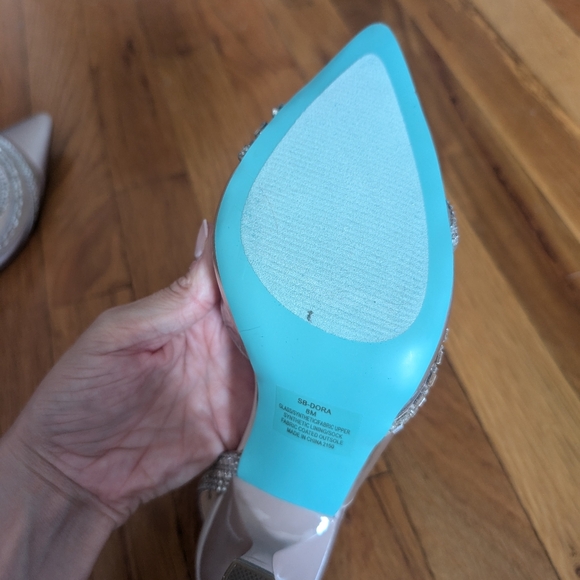 Betsy Johnson SB Dora Blush Heels w/Rhinestones - Picture 7 of 12